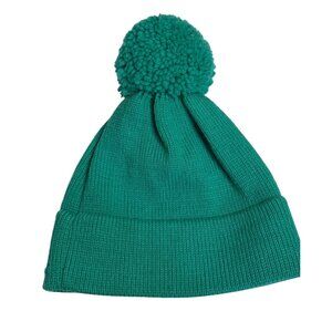 VTG Vermont Original Wool Beanie Pom Pom Green Winter Ski Hat OS Cozy Outdoor